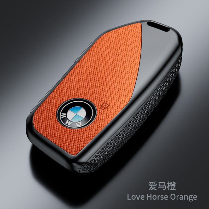 Suitable For New Bmw X1/X2/X3/320Li Key Cover 5 Series/3 Series/7 Series/525Li Cross Pattern Fashion Shell - Image 1